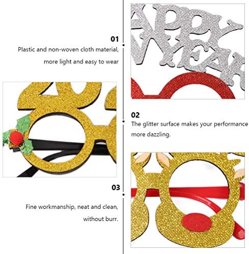 16 компјутери Божиќни чаши за очила за букви за деца со деца Спектакли за забави играчки реквизити Божиќни украси подароци украси