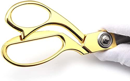 ЛЕЕКСИН злато 8 остри скроени ножици за ткаенини ножици кожа ножици од не'рѓосувачки челик професионална облека со тешка облека облекување ножеви