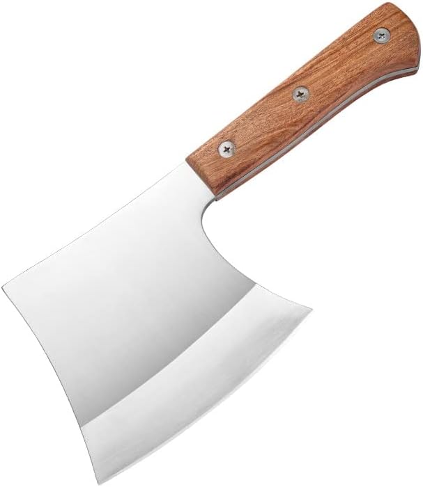 КРИВЕРС Нож За Нож,Нож За Месо, секира од нерѓосувачки челик кујнски нож кујна нож за месо за домаќинство секира за секира остар и издржлив кујнски