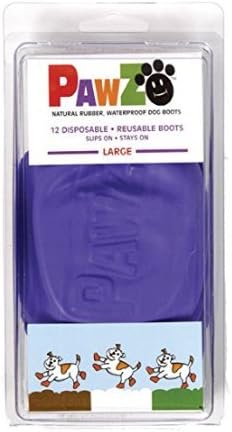 Чизми за кучиња Pawz за еднократна употреба, еднократно, водоотпорен сет од 12 бои: Виолетова големина: голем пакет од 2
