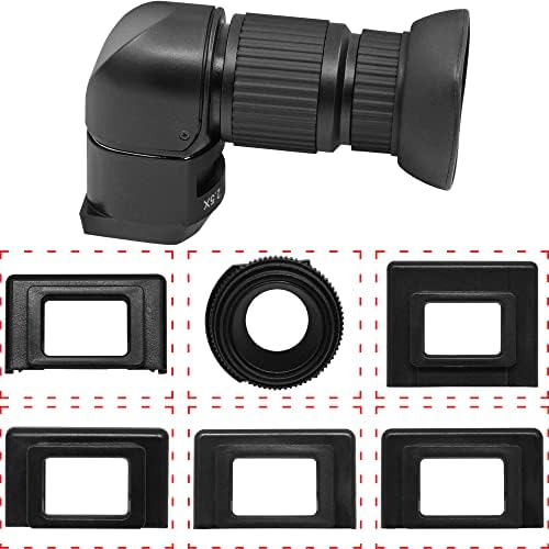 Tydeux 1x/2.5x Зголемување на десниот агол Viewfinder со 6 монтирани адаптери за камера DSLR