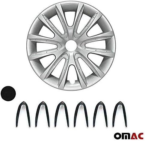 ОМАК WHEEL RIM COVER HUBCAPS | Додатоци за автомобили 14 инчи ОЕМ стилови на центри за 4 парчиња сет | Автоматско замена на гуми