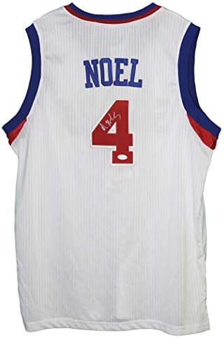 Nerlens Noel Philadelphia 76ers потпишаа автограмирано бело 4 Jersey JSA COA