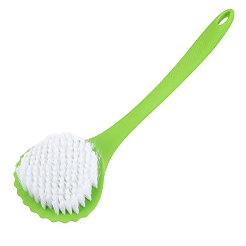 Supvox Bath Back Cleaning Sclubber, Bush Thode Exfoliating Chush со рачка суво четкање на телото четка за грб четка за четка за кожата, ексфолирана