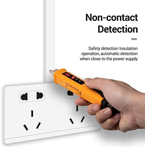 NBSXR не-контактниот тестер за напон 12-1000V AC Пенка за детектор на напон, со режим на аларм и пресуда за жива/нула жица, за поправка и откривање