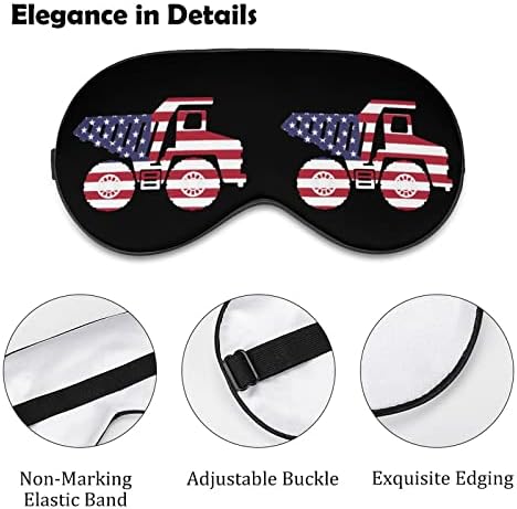 Американска маска за спиење на камиони со знаме мека маска за очи за очи со прилагодлива лента за мажи жени