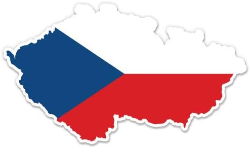 GT графика Чешка мапа на знамето на знамето на земјата - Винил налепница водоотпорна декларација