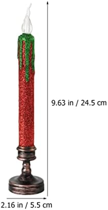 Aboofan 2 парчиња капе без запалени свеќи предводени од батерија со свеќа оперирана за божиќна украс за забава, црвена црвена боја
