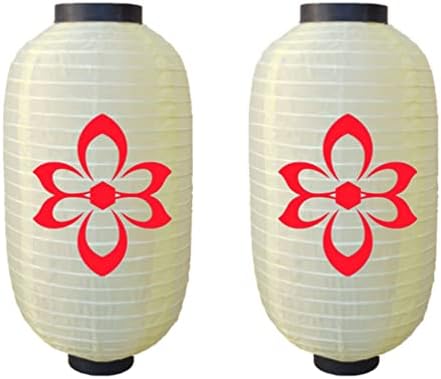 Солустра за отворено декор Јапонски декор 2 парчиња јапонски хартиени фенери цвеќиња кинески фенери што висат украс за затворен отворен рамен