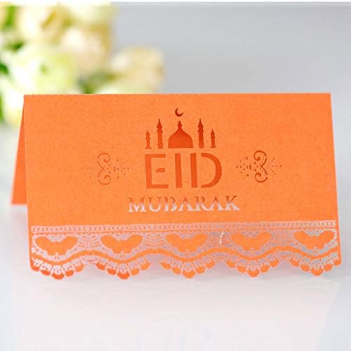 100 парчиња Еид Мубарак Муслимански фестивал Место картичка Рамадан шутира цветна чипка табела покана картичка исламска забава за декорација