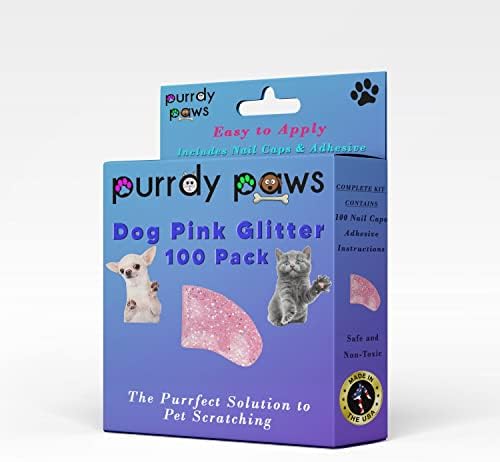 Пурди Шепи 100 Спакувајте Меки Капачиња За Нокти За Кучиња Розова Сјај Голема