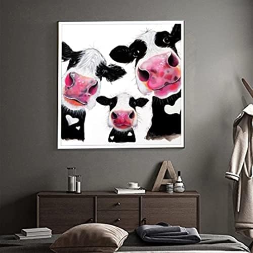 Railonch 5D крави Дијамантски комплети за сликање за возрасни, комплети за сликање со дијаманти, целосна вежба за скапоцени камења,