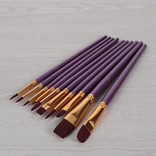 Yfqhdd 10 парчиња/постави акварел пенкало за бојадисување виолетова најлон четки за боја