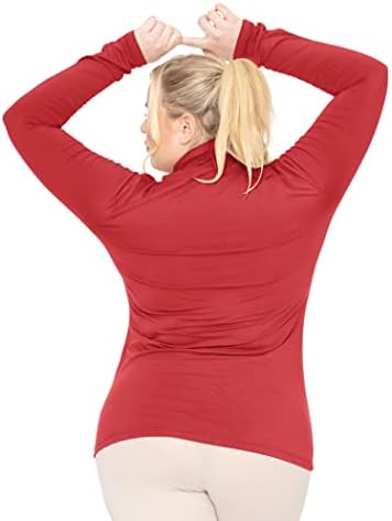 Womenенски плус големина топол долга ракав Туртленк Топ | Ултра мека | Возрасен XL до 7x