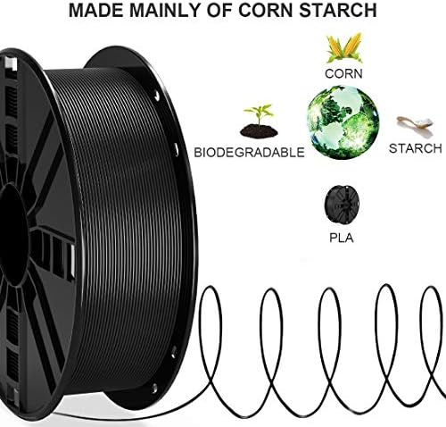 НОВАМАКЕР Pla Филамент 1,75 mm, Црн Pla 3d Печатач Пакет Со Филамент За Чистење, 1kg Калем x 2, Димензионална Точност + / - 0,02