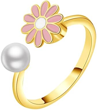 Прстени за венчавки и ангажмани за жени Стерлинг Сребрен Анксиозен прстен за жени прилагодлив отворен кубен цирконија прстен