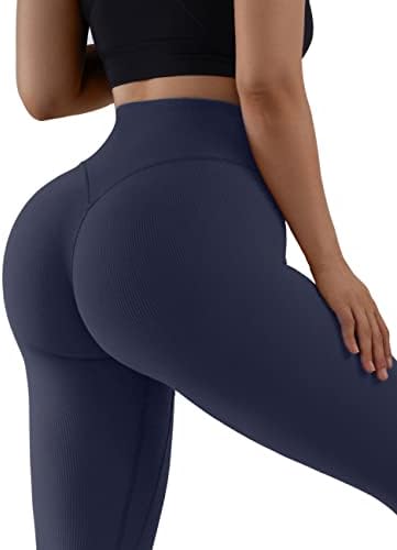 RXRXCOCO женски ребрестиот задник за кревање хеланки за тренингот за тренинзи за жени за жени со високи половини за теретани јога панталони