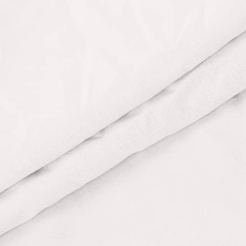 2023 Краток ракав Длабок V врат Постелнини памук лабава вклопена опуштена соодветна обична кошула за блуза за жени врвни тинејџерки девојки