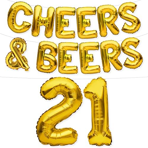 Забава засекогаш НАВИВА &засилувач; Пива НА 21 Години Тематските Балони Банер Злато 21 Роденден Декорации Или Годишнината Знак За Мажи И Жени