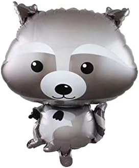 животински балони комплет од 4 лисица, верверица, squ, ракун украси за забави за бебешки туш или роденден со тематика во шума
