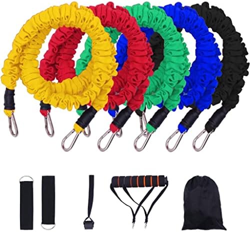 100-150lb ленти за отпорност на цевки поставени со заштитни најлонски ракави фитнес еластични опсези за опрема за тренинг за дома