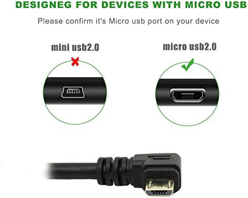 Кабел за продолжување на додаток за полнење на десен агол на десен агол, андроид, кабел за продолжување, микро-б машко до USB2.0