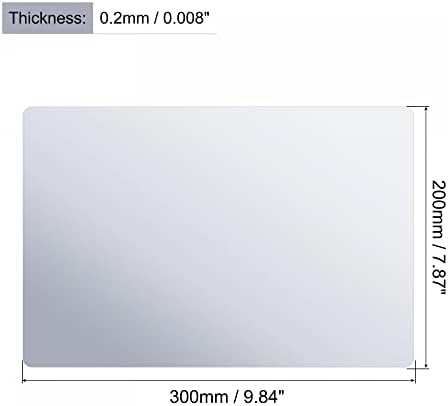 Флексибилен лист со огледало на UXCELL, 250мм x 250мм x 0,2мм само лепило налепница на wallид, налепница, не-стакло 6 парчиња