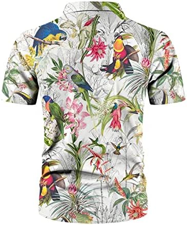 XXBR машки хавајски кошули, градиентско копче за кратки ракави надолу гроздобер лапел врвен летен тропски лабава лесна кула со