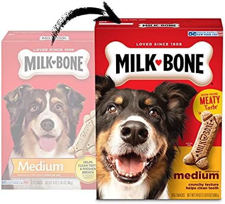 Оригинално куче од млеко ги третира бисквитите за средни кучиња, 24 унци