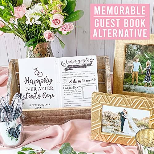 25 картички за совети за венчавки за невеста и младоженец за кутии за свадбени картички за прием, алтернативна книга за гости за венчавки, невестински