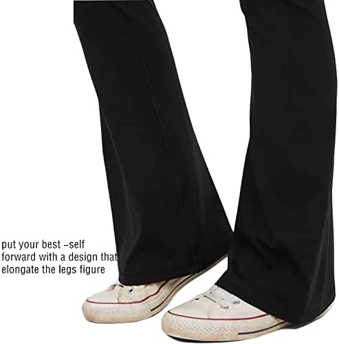 Panенски панталони за јога за подигање - Флејски хеланки за жени со високи половини кросовер
