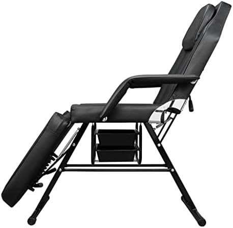 ХНКДД со двојна намена за тетоважа бербер стол прилагодлив салон за убавина спа-маса масажа со фиока 185x82x80cm црна
