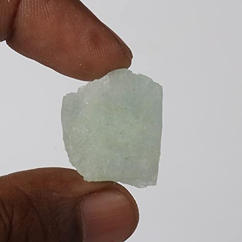 11 КТ. Природно сурово груб аквамарин кристал, ерат Миниран кристал за декорација, завиткување на жица, заздравување на кристалот Reiki GA-946