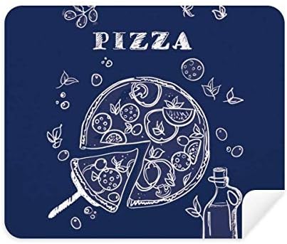 Линија Цртање Пица Италија Храна Чистење Крпа Екран Почиста 2 парчиња Велур Ткаенина