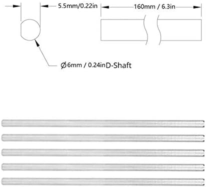 6мм 4101-0006-0300 Максимална брзина на ротациони D-Shaft 5 парчиња за Гобилда