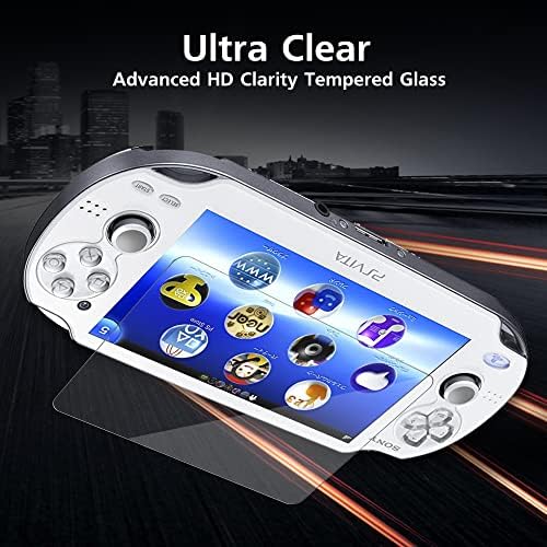 PS Vita 1000 заштитник на екранот, 9H Temered Glass Front Front Ectain и HD Clear Pet Face Ectage Заштитен филм за Sony PlayStation Vita