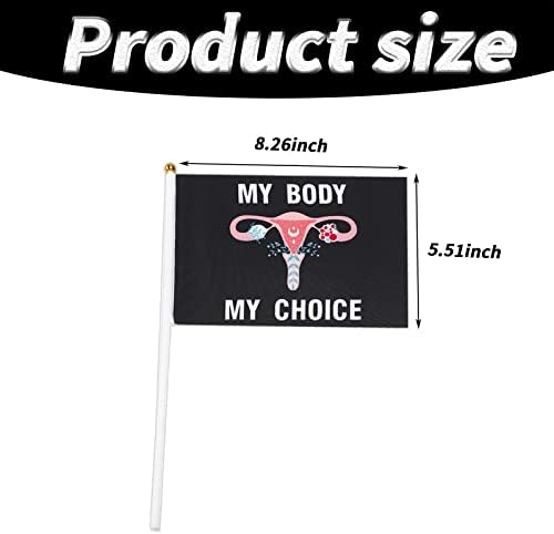 10 Спакувајте Го Моето Тело Мојот Избор Женски Права Мало Знаме Про-Избор Рачно Знаме За Женски Права За Абортус Знаме Знаме На Отворено Украси