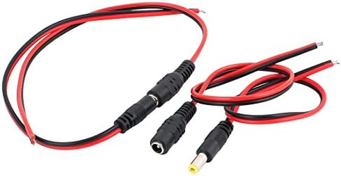 Батерии за фотоапарати AEXIT CCTV, полначи и додатоци DC 5.5x2.1mm машки до женски кабелски кабелски конвертори на моќност 10 парчиња