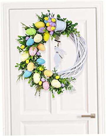 Kuyyfds Велигденски украси, велигденски венец за зајаче од влезна врата украси за украси за висина за украси за дома 27 см
