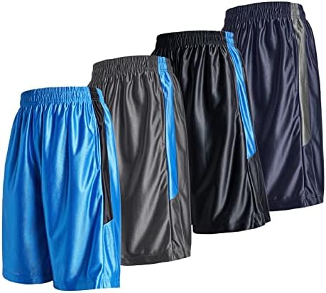 Гери com 4 пакуваат машки кошаркарски шорцеви салата за вежбање атлетски брзи суви шорцеви со длабоки џебови и еластична лента за половината
