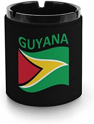 Знаме на Гвајана кожа од пепелска преносна тркалезна цигара од пепел