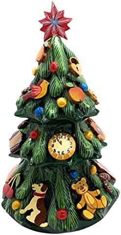 Дрвена фигура елка со украси Музички Роли-Поли 6,88 високи празнични украси за украси за Божиќна забава за украсување на авторка.