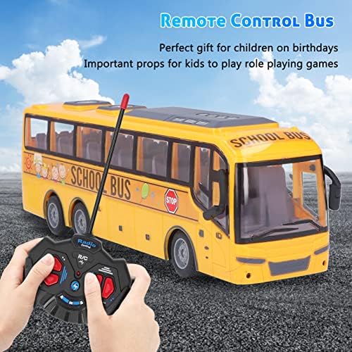 PLPLAAOO School Bus Toy, Double Decker Bus, School School School, RC School Bus, автобус за далечински управувач деца симулирани