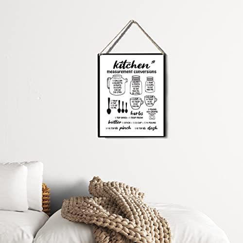 Смешен кујнски знак декор кујнски мерење конверзии дрвени знаци плакета wallид што виси постери уметнички дела дома декорација