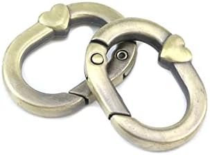 Tighal 10 парчиња пролет овални прстени со форма на срцева форма метал пролетен прилепување тркалезен клуч за клучеви за клучеви за