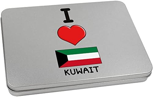 Азиеда 170мм „Јас го сакам Кувајт“ метална кутија за складирање/складирање