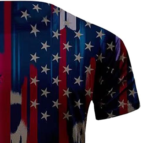 Starsвезди и ленти печати маичка за маички за мажи класично вклопување на екипажот патриотски САД знамето врвен војник со кратки