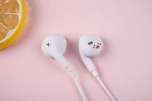 Qearfun Donut Earbuds за деца, слатки слушалки за ушите и уво жичен подарок за девојчиња од училишта и момчиња со микрофон и прекрасна кутија