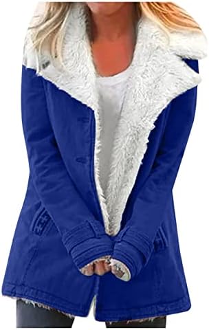 Зимски јакни за фаворит за жени плус големина обична лапава руно крзно палта задебелени топло долги ракави Шерпа наредени јакна
