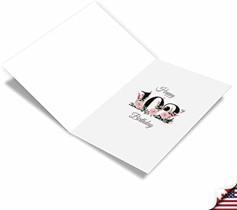 NobleWorks - 102 -та пресвртница за роденденска честитка со плик 5 x 7 инчи цветна возраст 102 C8268MBG